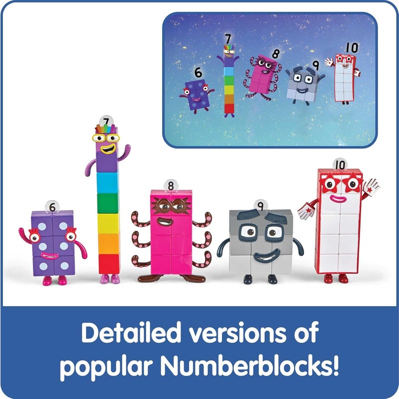 hand2mind Numberblocks Friends Six to Ten Figures – Official Licensed Character Action Figure Set, Numbers and Counting Figurines, Pretend Play Toys, for Kids Ages 3, 4, 5, 6, 7 - Image 3